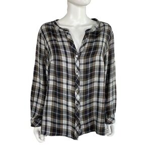 Workshop Republic Clothing Women’s Plaid Flannel Slouched Button Down